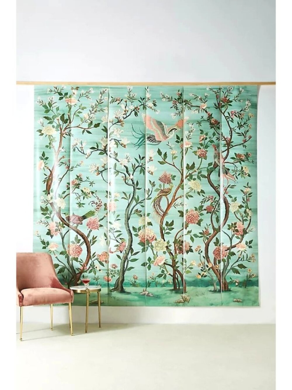 Anthropologie Valeri Mural Wall Covering Decor Vintage Enchanting Floral 9x9